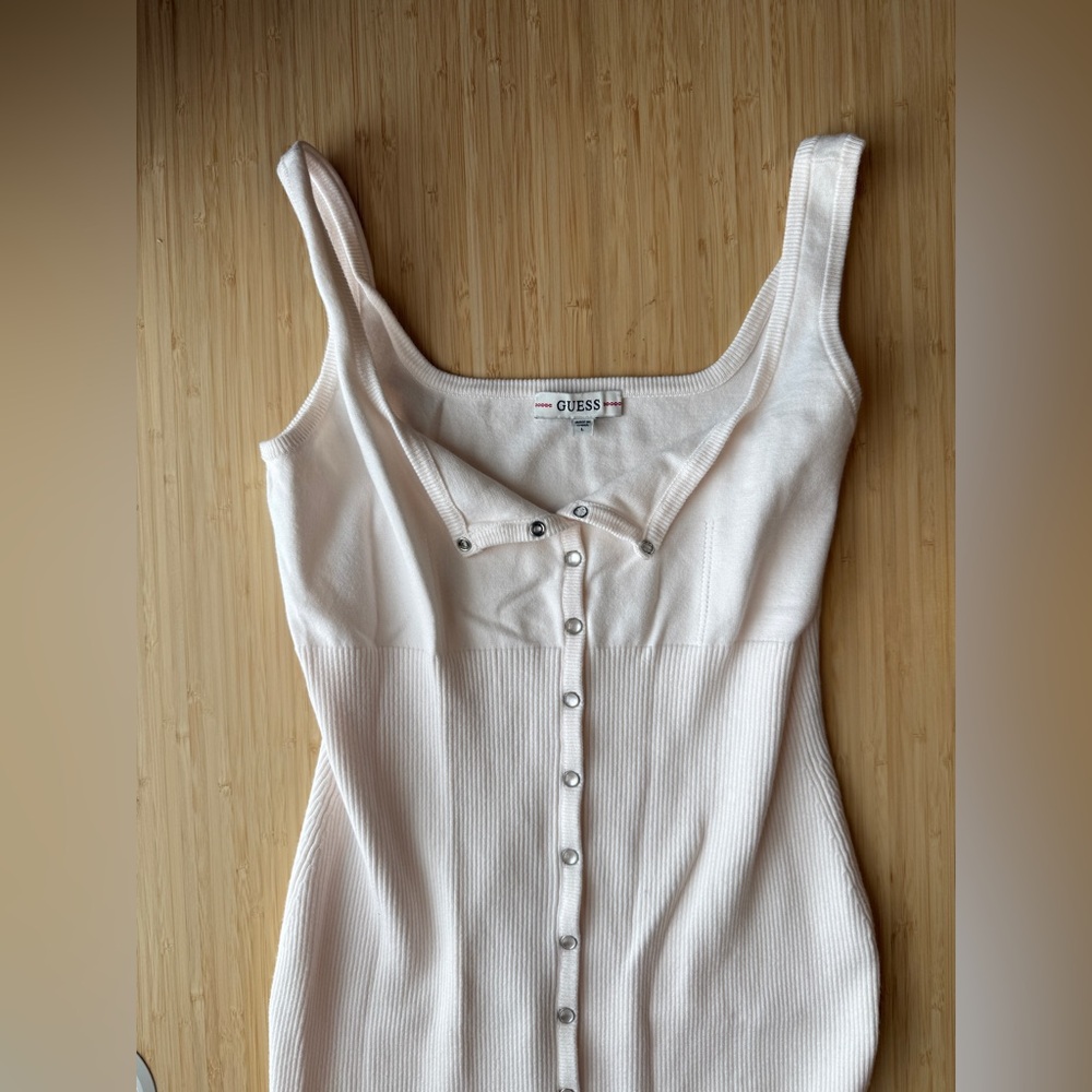 GUESS Ivory Lana Snap Front Sweater Dres